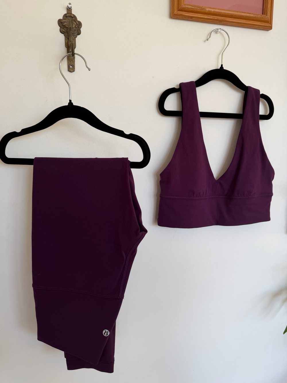 lululemon athletica Plum V‑Neck Sports Bra & Leggings Set